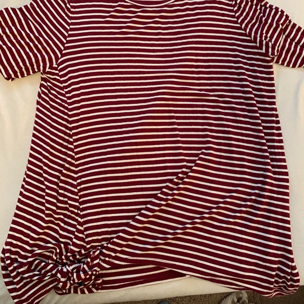 Burgundy striped tunic